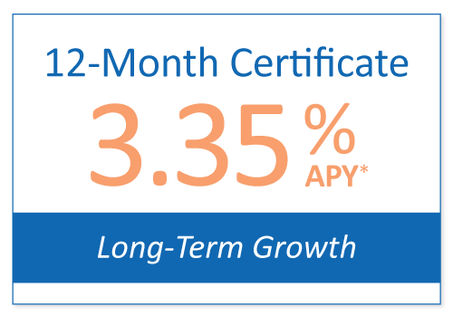 12-Month Certificate 3.35% APY*